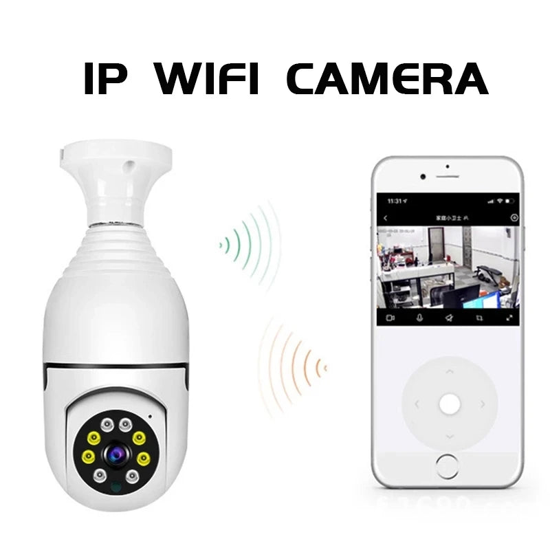 2MP Bulb Wi-Fi IP Night Vision Camera Socket PTZ E27 1080P Wireless Video Camera Wi-Fi Anti-Theft Security Light 360 Degree Panoramic Baby Elderly Pet Care CCTV Monitor Home Surveillance Supplies