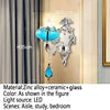 Villa Home Luxury European Blue Crystal Wall Lamp Luxury Living Room Bedroom Bedside Lamp Background Wall Corridor Villa Hotel Lighting.