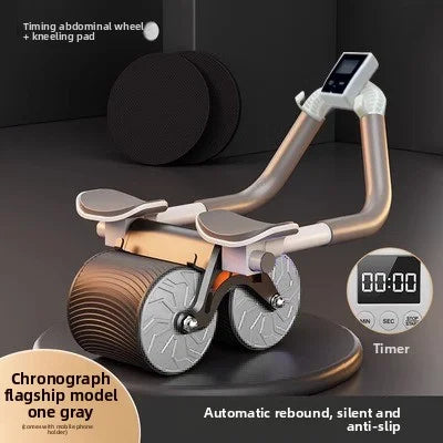 NEW Arrivals for Home Gym Household Fitness Equipment Automatically Rebounding Abdominal Wheel Elbow Support Roller Abdominal Wheel Counting Timer Women Men Workout Accessories Sport Supplies