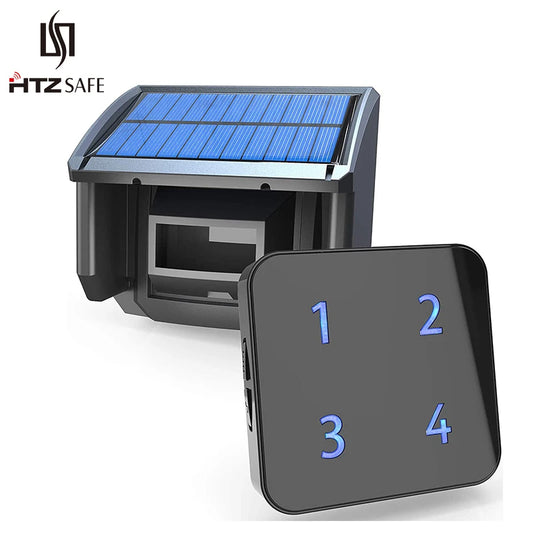 400 Meters Solar Wireless Driveway Alarm Outdoor Weather-Resistant Motion Sensor & Detector DIY Security Alert System