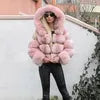 10 Colors S-4XL Plus Size Women's Winter Warm Faux Fur Jacket with Hat Splicing Jacket Faux Fur Hooded Jacket Top Quality Snow Boots Outerwear Jackets Women Winter Apparel Supplies
