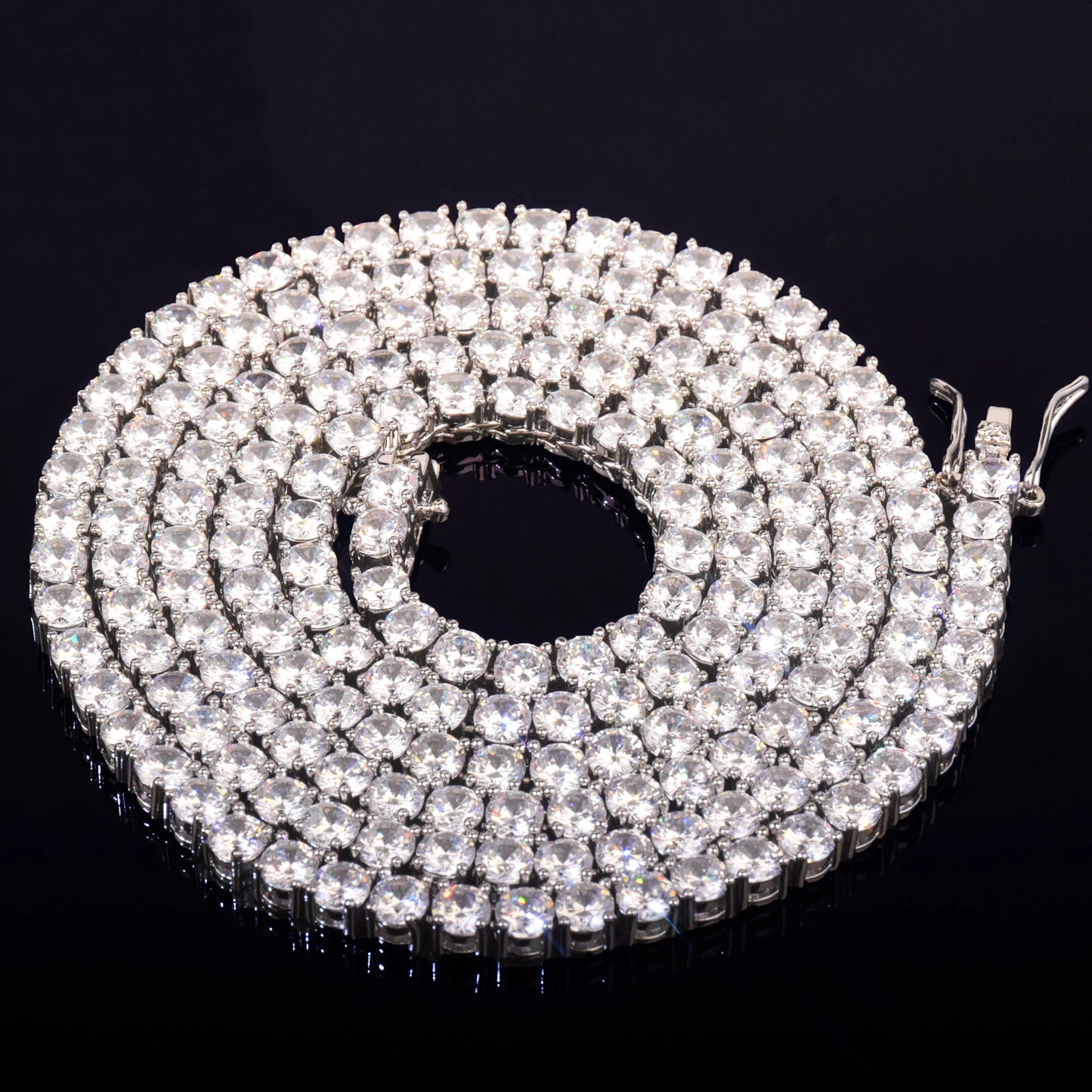 Luxury Gold Color Chain 4mm 5mm 6mm One Row Zircon Necklace Link For Men Women Hip Hop Jewelry Accessories
