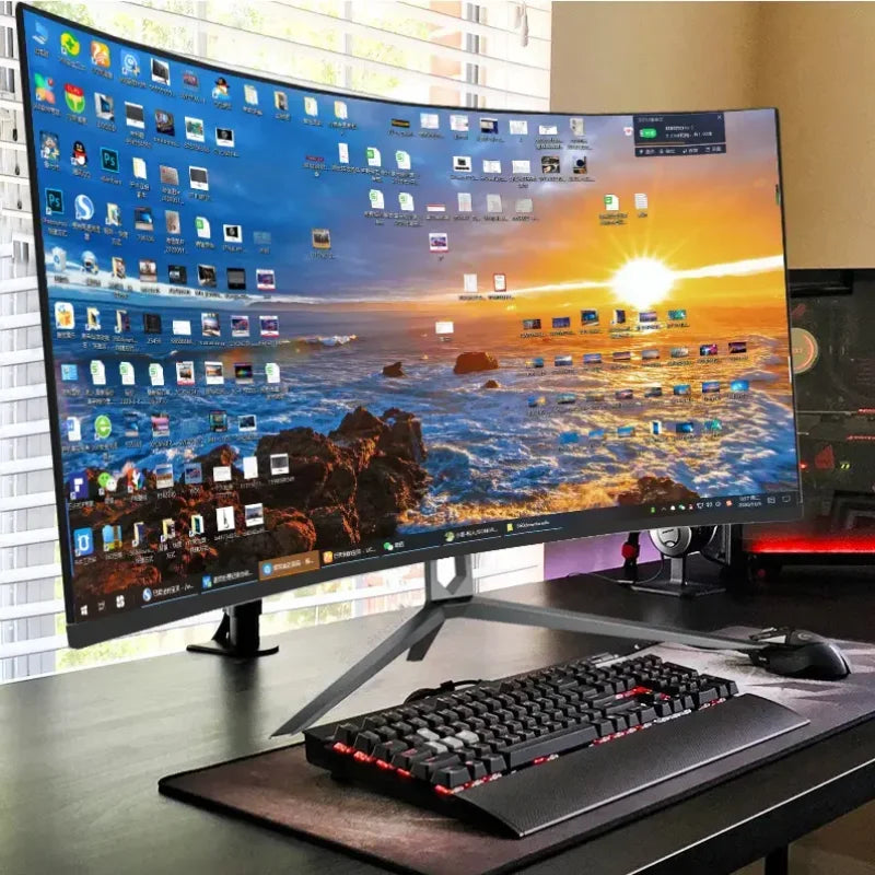 4K Gaming Monitors 27 Inch 34 Inch 144Hz Curved 135%sRGB Frameless LCD Monitor Desktop 3440*1440 Gaming Monitors Electronic Computer Supplies