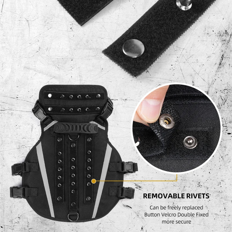 New Reflective Heavy Duty Dog Anti-Escaped Vest with Handle Puppy Anti Hawk Protection Vest Waterproof Punk Spiked Dog Vest
