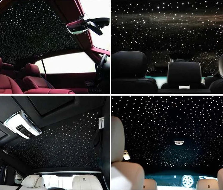 Galaxy Lights 16W RGBW Car Roof Star Light Interior LED Starry Ceiling Led Fiber Optic Lights App Control Dynamic Symphony Atmosphere Planet Starlight Decorative Projector Vehicle Lighting Decor Accessories