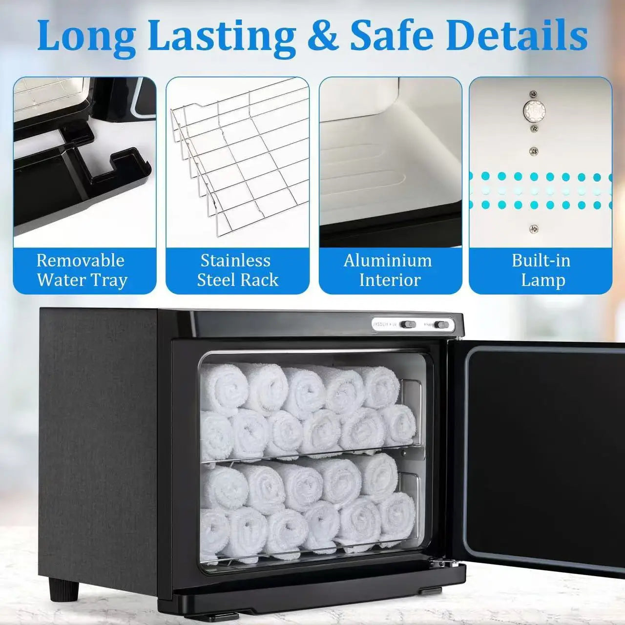 2 in 1 Large Capacity With Sterilizer Double Disinfecting Babies Clothes Sanitizer Cabinets for Salon Spa Hot Towel Warmer Cabinet Machine Home Hotels Supplies
