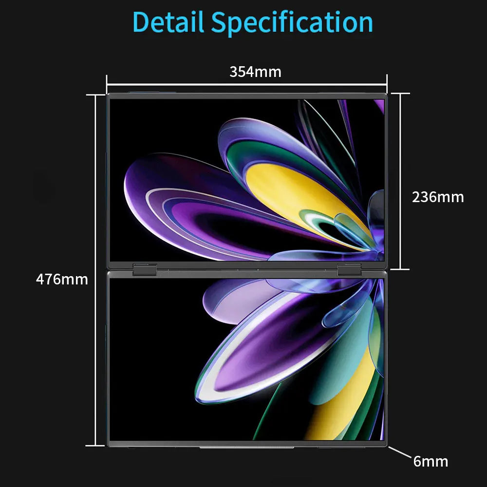 Double Screen 18.5" 100hz Portable Monitor 330' Rotary All Metal Housing External Screen Plug & Play for Windows Mac Laptop Mobile Switch Xbox for Office Business Home Electronic Supplies