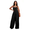 NEW Arrivals 8 Colors Sexy Backless Women Spring Summer Jumpsuit Loose Casual Spaghetti Strap Wide Leg One Piece Lady Solid Jumpsuit Streetwear Women Casual Clothing Supplies