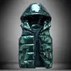 5 Colors S-4XL Plus size Women  Men's  Winter Sleeveless Puffer Hooded Vest Waistcoat With Waterproof Windproof Zipper Closure Cotton-Filled Outer Wear