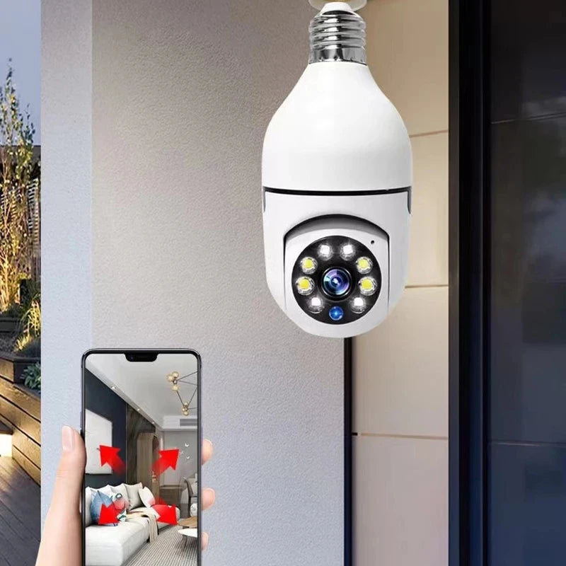 2MP Bulb Wi-Fi IP Night Vision Camera Socket PTZ E27 1080P Wireless Video Camera Wi-Fi Anti-Theft Security Light 360 Degree Panoramic Baby Elderly Pet Care CCTV Monitor Home Surveillance Supplies