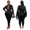 HEY BIG GIRLS.. XL-5XL For Curvy Ladies Trendy Long Sleeve Sexy Jumpsuits for Women Sexy V-Neck Plus Size Clothing Elegance Fall Outfits Evening Party Night Clubwear Clothes