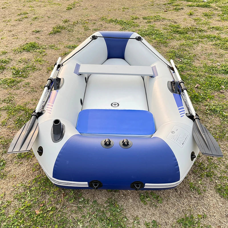4 Colors Solar Marine 2 Person PVC Fishing Boat 2M Inflatable Kayak Wear-Resistant Canoe Waterplay Craft with Free Accessories Air Pump Paddles etc