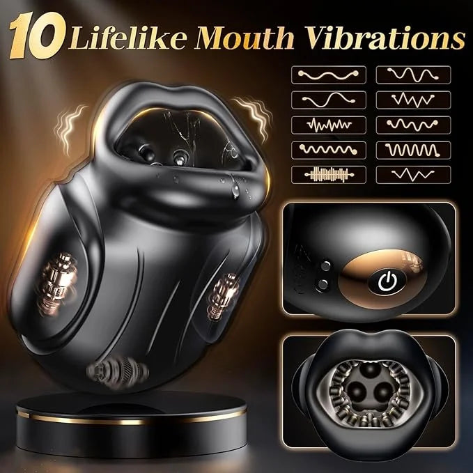10 Lifelike Mouth Vibrations Jet Strong Male Masturbator  APP Control  Mouth Stroker Trainer Adult Toys for Prolong Endurance, Pocket Pussy Men's Sex Toys Adults Sex Store Supplies