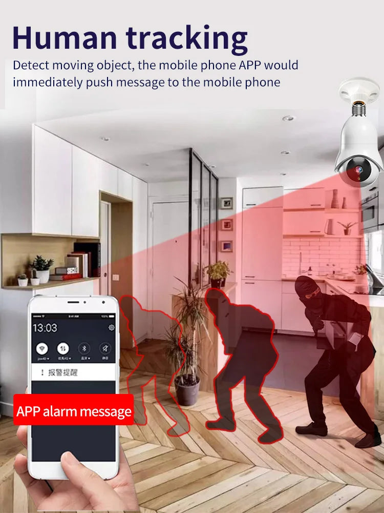 5G Dual Band Night Vision Camera New Arrival Security CCTV  Foco Con Camera Wi-Fi Socket IP Bulb Camera Home Security Supplies