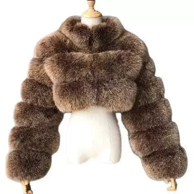 NEW Arrivals 10 Colors S-6XL Plus Size Women's Artificial Fur Jacket Versatile Faux Fur Short Jacket Outerwear Bomber Coats Evening Party Night Clubwear Coats Women Winter Apparel Supplies