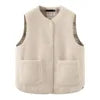 8 Colors New Autumn Winter Warm Two Sided Fleece Vest Jacket Home Wear Pullover Blouses Clothes New Fashion Round Neck Clip Wool Vest Women Clothing Supplies