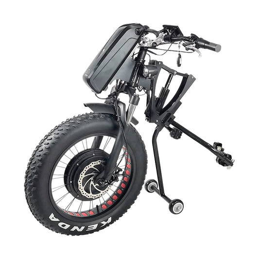 25/35km Disabled Paralyzed People Wheelchair Front Wheel Conversion Drive Traction High Power 400W Aluminum Integrated Battery LCD Electronic Speedometer Brushless Hub Motor for Outdoor Activities