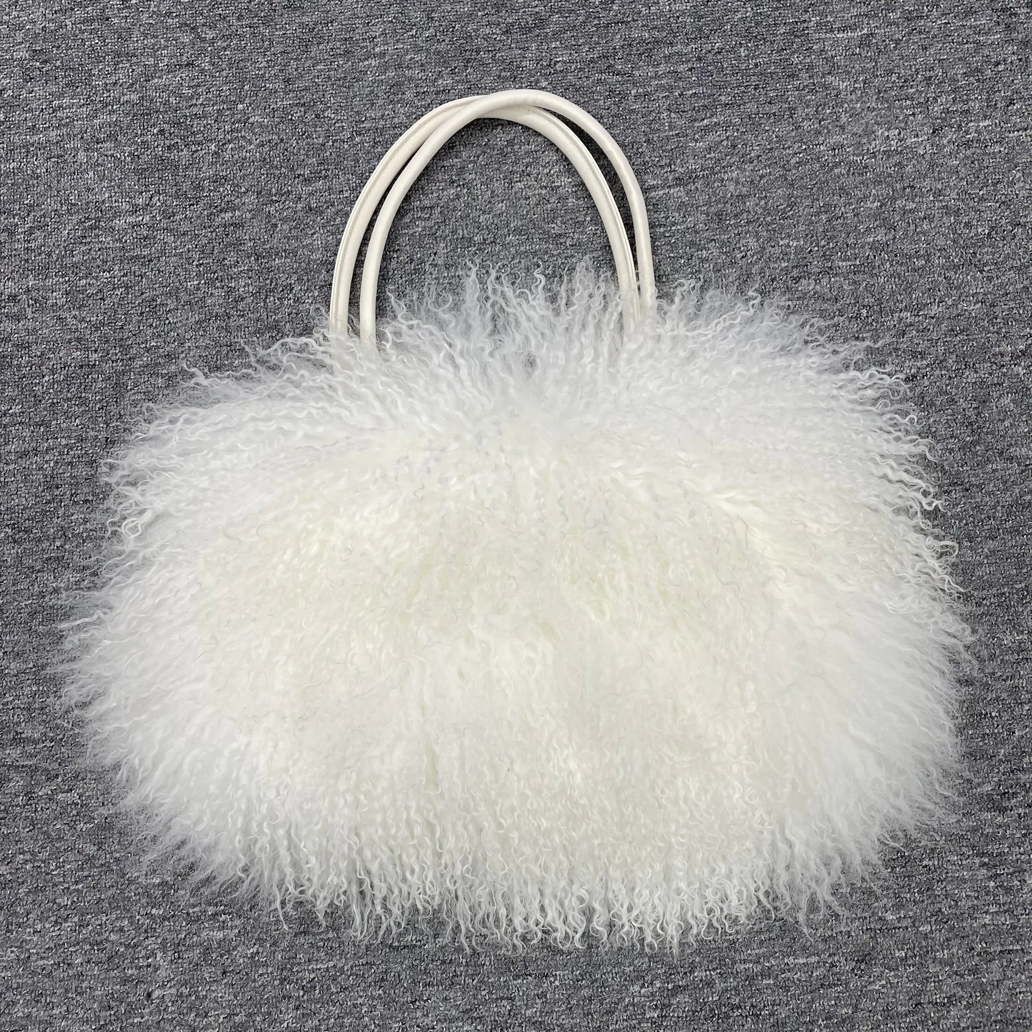 10 Colors 100% Real Sheep Fur Women's Shoulder Bag Mongolian Lamb Fur Bag Fashion Genuine Fur Women's Large Capacity Bag Ladies Luxury Apparel Accessories