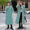 4 Colors M-3XL Plus Size Autumn Winter Women's Comfortable Parkas Coat Thick Warm Woven Block Hooded Jacket Long Parker Coat Casual Outerwear Ladies Winter Clothing Supplies