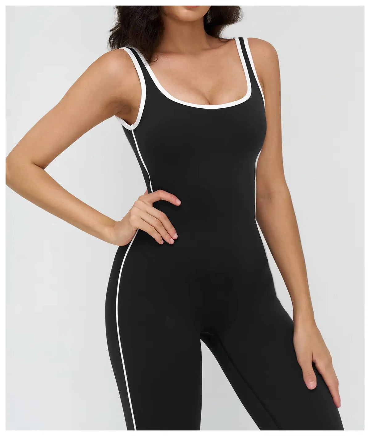4 Colors Women's Sexy Backless Deep V-Neck Yoga Jumpsuit Full-Length High-Waisted Stretchy Breathable Eco-Friendly Outdoor Running Gym Fitness Outfit Activewear Women Sports Clothing Supplies