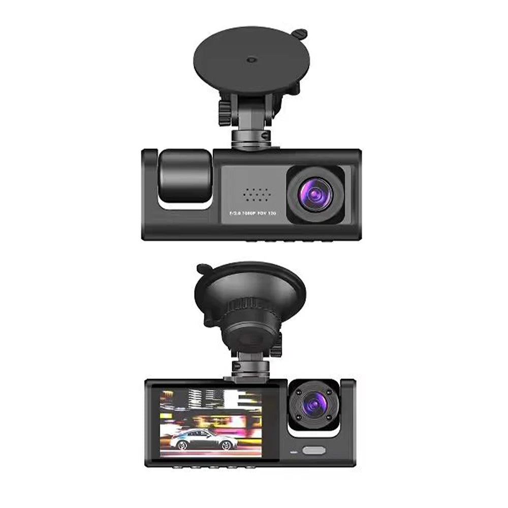 NEW Arrivals 3 Lens Dash Cam Car Dashboard Camera Recorder 1080P Vehicle Black Box DVR Hidden Dash Cam Camara De Auto Dash Cam 3 Channel Automobile Security System Safety Supplies