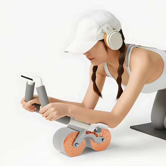 NEW Arrivals for Home Gym Household Fitness Equipment Automatically Rebounding Abdominal Wheel Elbow Support Roller Abdominal Wheel Counting Timer Women Men Workout Accessories Sport Supplies
