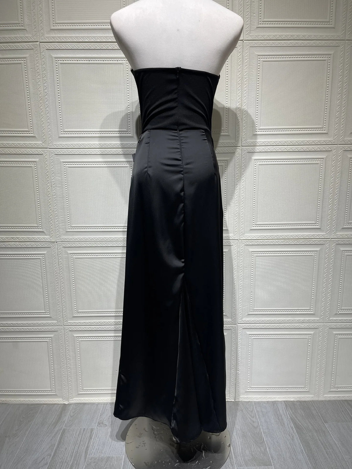8 Colors Spring Summer Clothing Boutique Hot Sale Trending Women Sleeveless Tube Patchwork Satin Evening Maxi Dress Elegant Party Long Dresses