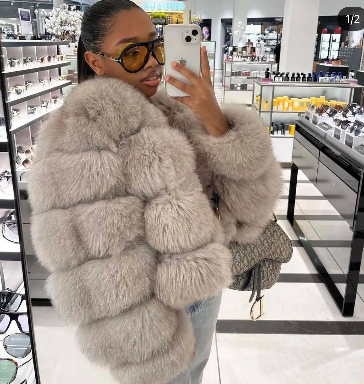 15 Colors S-2XL Luxurious Real Fox Fur Coat Women Cropped Natural Fur Jacket Customizable Real Fox Fur Coat Snow Outerwear Jackets Night Clubwear Prom Evening Party Winter Warm Ladies Luxury Apparel Supplies