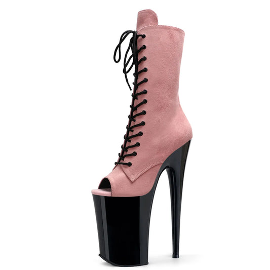 23cm 8 Colors Exotic Dancer Boots Thin High Heels Evening Party Platform Peep Toe Gladiator Sexy Fetish Leather Shoes Retro Pole Dance Gothic Fashion Nightclub Shoes