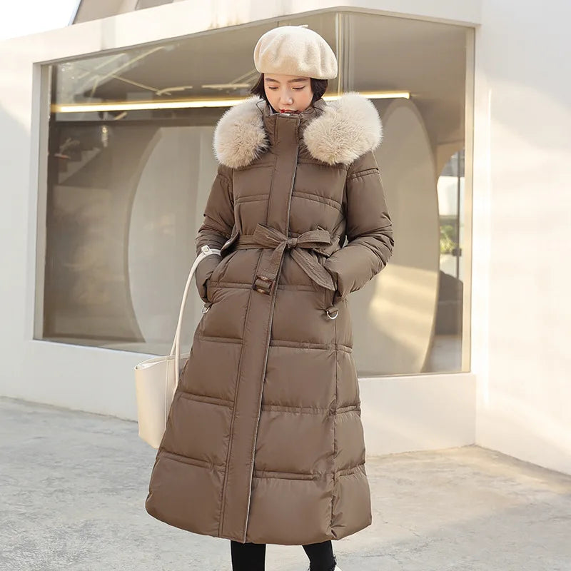 4 Colors M-2XL Women New Style Fashionable Temperament Hooded Windbreaker Versatile Casual Loose Long Women's Windproof Jacket Snow Outerwear Coats Ladies Winter Apparel Supplies