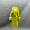 Boutique Gala HOT SALE 15 Colors Cashmere With Natural Real Fox Double Sided Sheep Wool Fur Coat With Real Fox Collar Winter Warm Custom Cashmere Outerwear Coat Evening Business Party Prom Celebrity Clothes