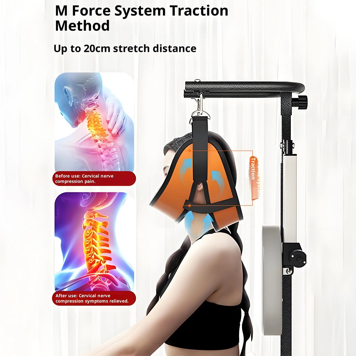 Electric Stainless Steel Waterproof Stretching Chair Household Cervical Tractor Lumbar Stretching Collapsible Health Care Supplies