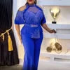 NEW Arrivals 2 Pcs Set 4 Colors African Women Tops and Pants Plus Size Fashion Casual Suit Europe America Suits Elegant Office Lady Clothing for Wedding Guest Birthday Evening Prom Party African Ladies Luxury Apparel Supplies