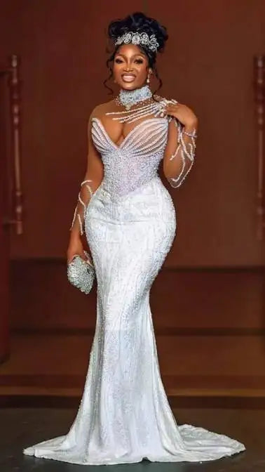 NEW Arrivals Women Luxury Wedding Dress White/Ivory Color New High Quality Custom Tube Top  Trailing Super Fairy Plus Size Wedding Evening Party Dress