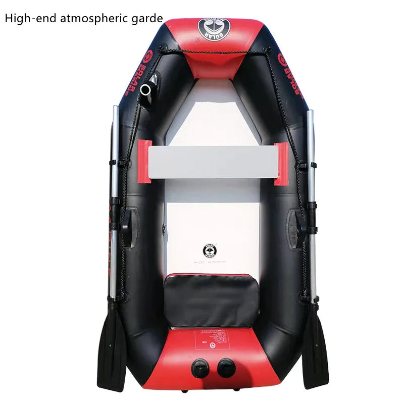 4 Colors Solar Marine 2 Person PVC Fishing Boat 2M Inflatable Kayak Wear-Resistant Canoe Waterplay Craft with Free Accessories Air Pump Paddles etc