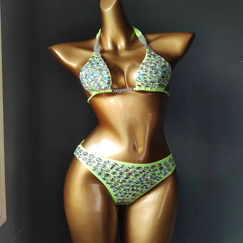 New Style Diamond Bikini Rhinestone Swimwear Push Up Swimwear Sexy Women Beachwear