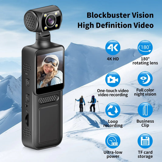 BEST PRICE 4K Wi-Fi  Handheld Portable Back Clip Camera Recorder Outdoor Spot Sensor 4K Sport Action Camera
