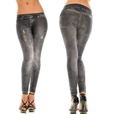 Women New Fashion Classic Stretchy Slim Leggings Sexy imitation Jean Skinny Leggings Skinny Pants big size bottoms Hot Sale