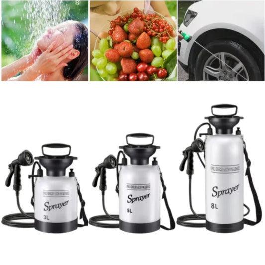 5L High-Pressure Multi-Purpose Outdoor Camping Pets Car Portable Shower Surfing Rinse Set Beach Hand Pump Suitable Bathing Wilderness Life Hygiene Accessories Personal Care Supplies.