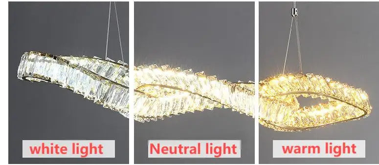 Villa Home Italian Light Luxury Interlocking Crystal Chandelier Hotel Design Sense Modern Restaurant Bar Dining Room  Long Crystal Pendent Lamps Crystal Art Decoration Lights