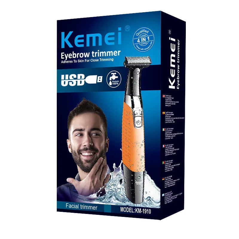 Full Set Original Kemei 1910 Rechargeable Electric Shaver Beard Shaver Electric Razor Body Trimmer Men Shaving Machine Hair Trimmer Face Care Full Body Epilator