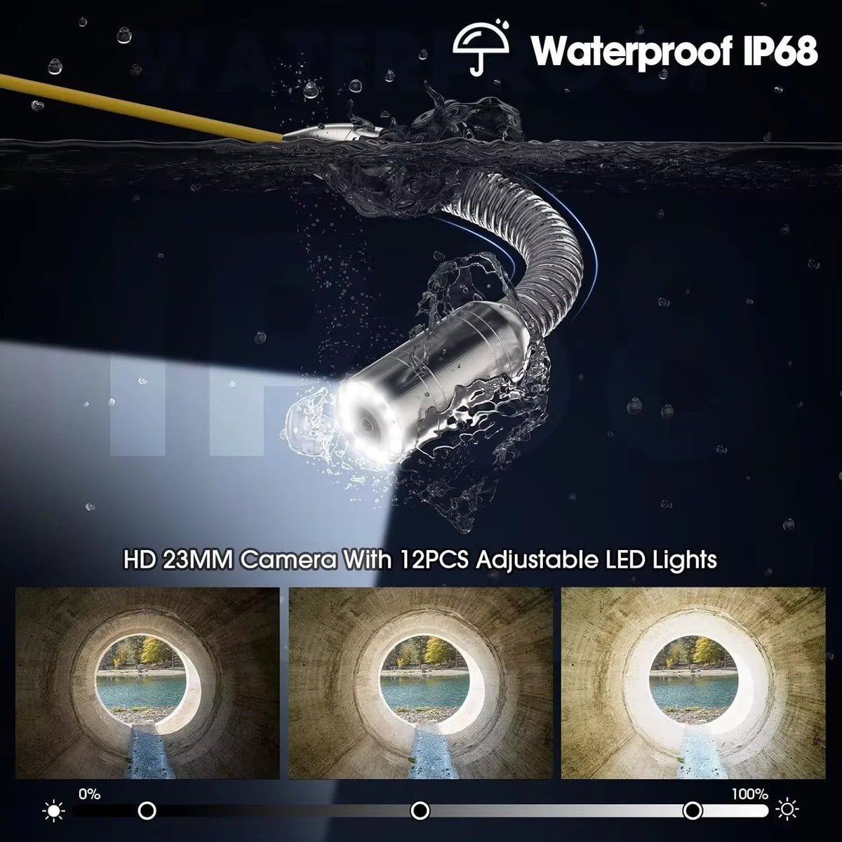BEST PRICE Top Quality 23mm Lens 20/30/50M 1080P CMOS H.265 Sewer Drain Camera Night Vision Video Photo Recording IP68 DVR 16GB Pipeline Industrial Endoscope WI-FI Keyboard 9inch Underwater Inspection Pipe