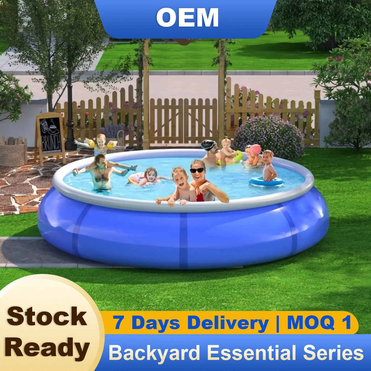 NEW Extra Large Inflatable Water Pool for Family Thickened PVC Lightweight Quick-to-Assemble Sun-Protective Outdoor Backyard Pool for Family