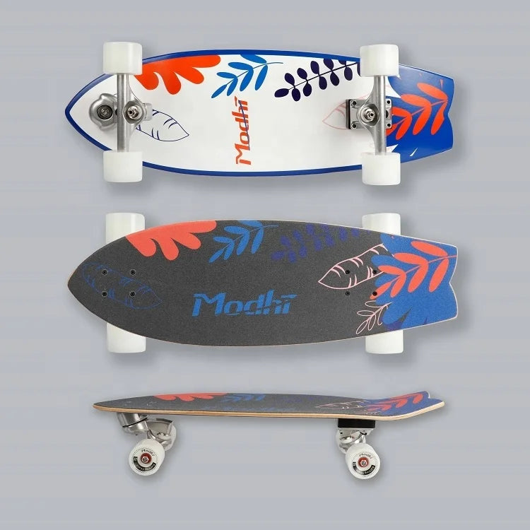 Top Quality High Speed Silence Led Lights Surf Skateboard Custom Surfing Complete 7-Layer Canadian Maple Deck 29x9.5" Single Rocker Kick Tail Concave PU 65x51mm HR85A New Model