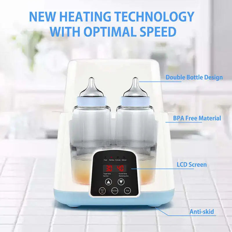 2-in-1 Electric Milk Sterilizer & Baby Bottle Warmer Automatic Intelligent Thermostat & LED Disinfection Sterilizer Smart Home Babies Hygiene Accessories Baby Health Care Supplies