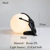 NEW Home Villa Indoor Modern Nordic Art Decor Floor Lamp with Human Figure Holding Ball Design E27 LED Resin Material Creative Sculpture Decoration Supplies