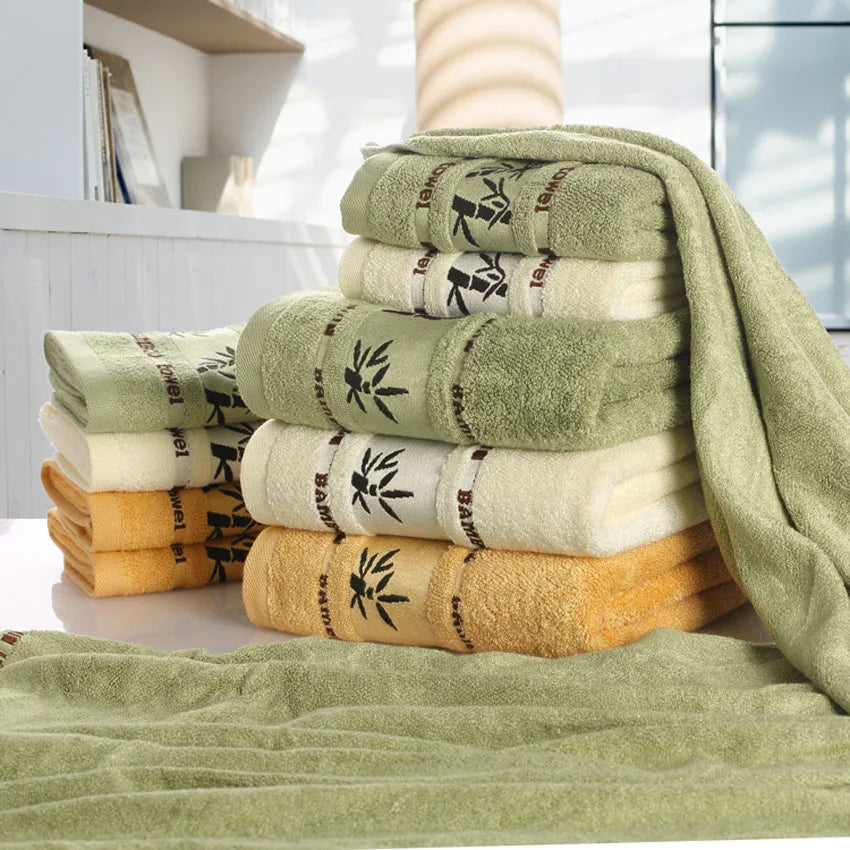 NEW 3 PCS Set Bamboo Leaves Towel Set  Bath Beauty Face Towel Hotel Seaside Beach Soft Spa Hair Hand Shower Towels For Adults Kids Home Toalla De Ducha Supplies
