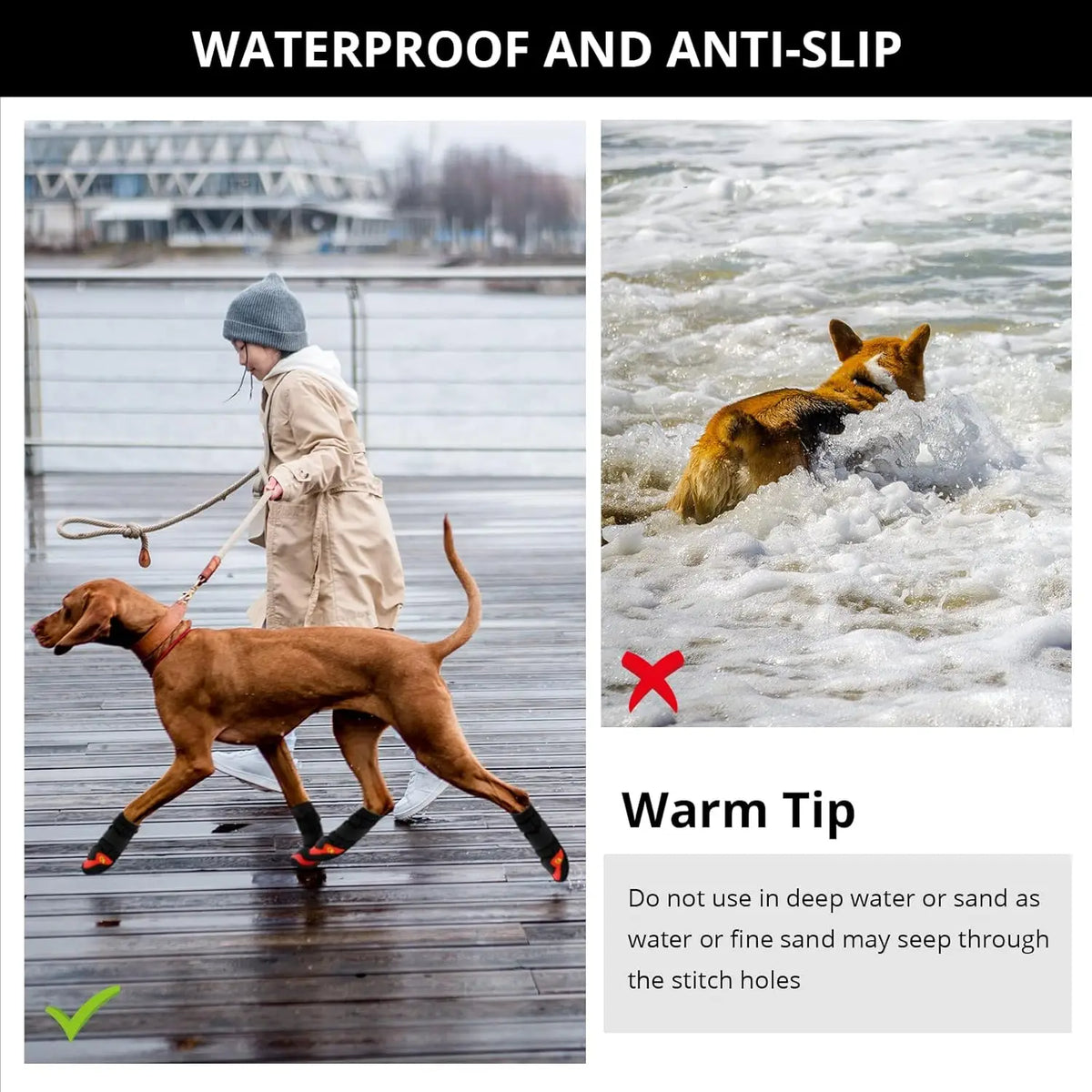 4 PCS Set 4 Colors Pet Dog Waterproof Soft Boots  Adjustable Reflective Straps Anti-Slip Dog Warm Shoes Snow Rain Protection Boots Pets Apparel Accessories