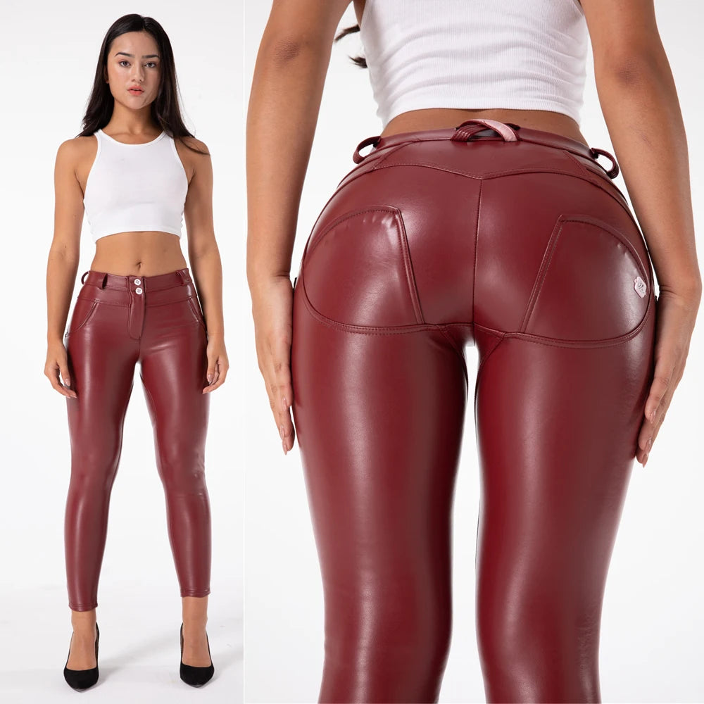 Low-Price Sales are Limited S-3XL Plus Size Women Female Compression Leggings Night Clubwear Streetwear Evening Party Trouser Red Leather Pants Sexy PU Leather  Trousers Workout Tights Girls Ladies Luxury Fashion Clothing Sup