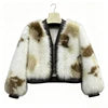 NEW Arrivals Women's Faux Fox Fur Bomber Jacket PU Leather Trim Short Cropped Winter Warm Fluffy Coat Casual Outerwear Women's Faux Fur Coats